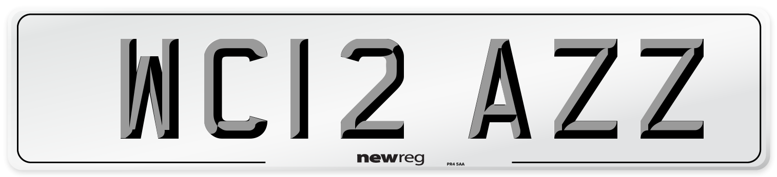 WC12 AZZ Number Plate from New Reg